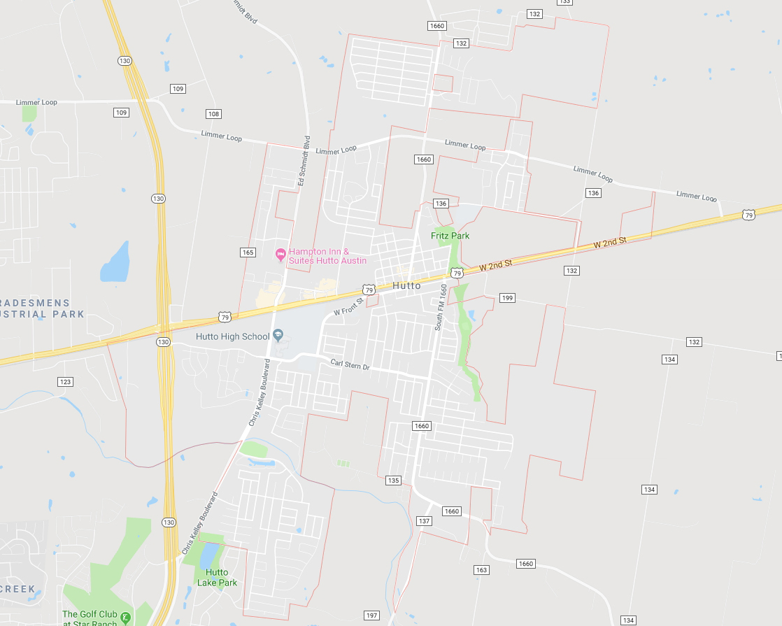 map of Hutto TX