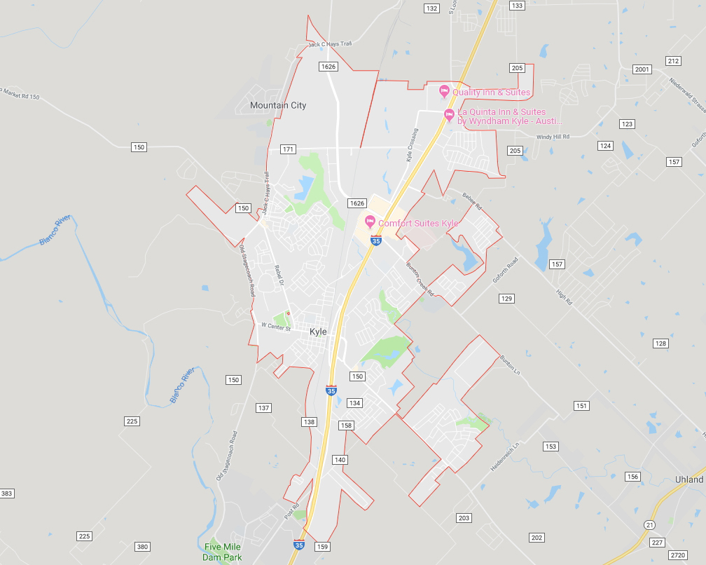 map of Kyle TX