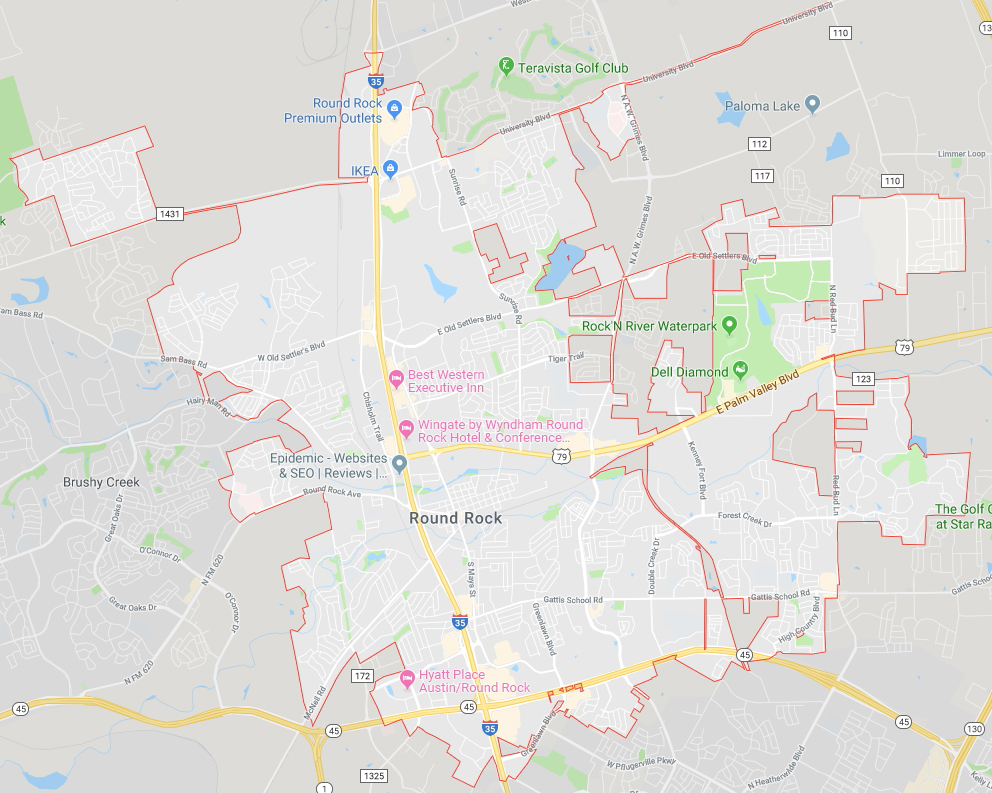 map of Round Rock TX