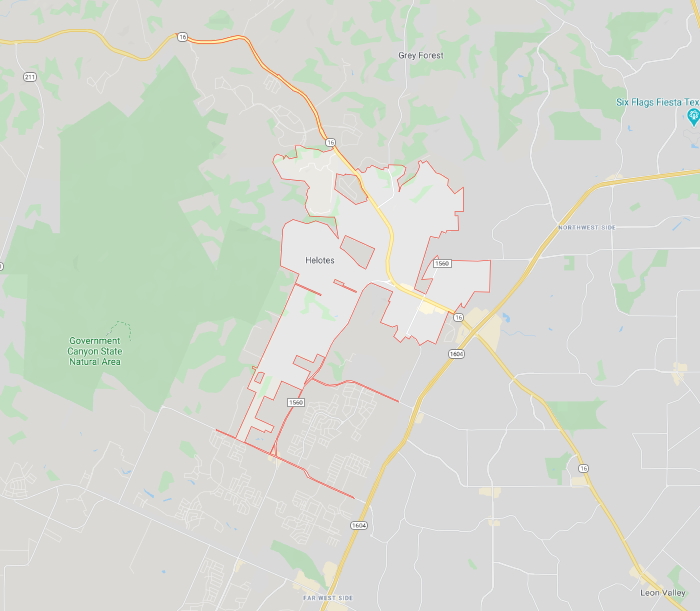 map of Helotes TX