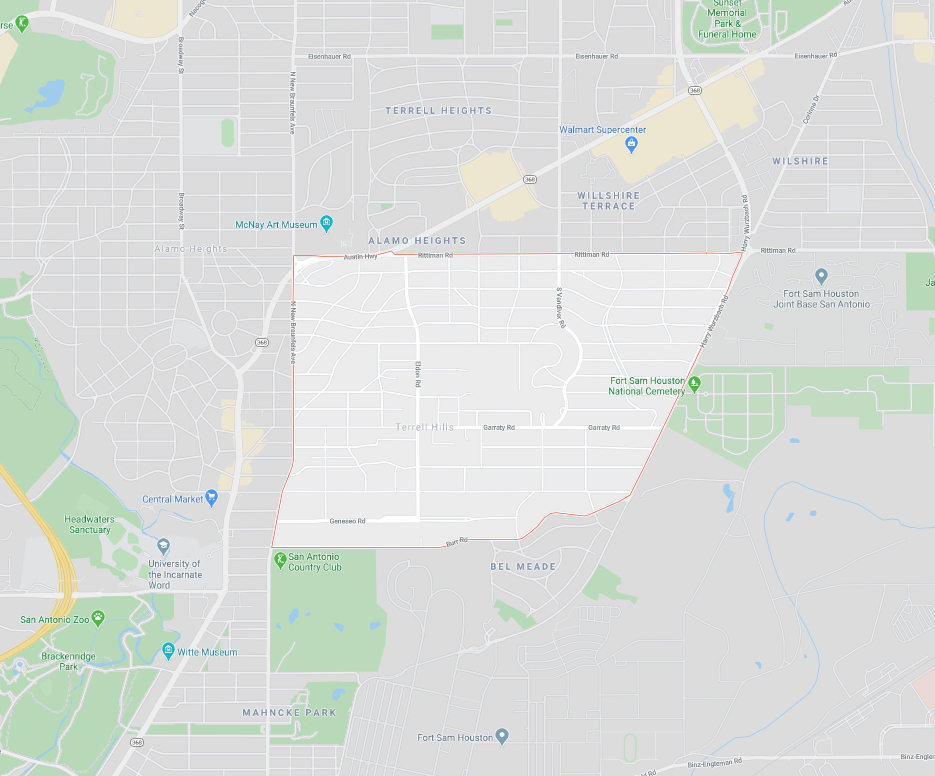 map of Terrell Hills TX