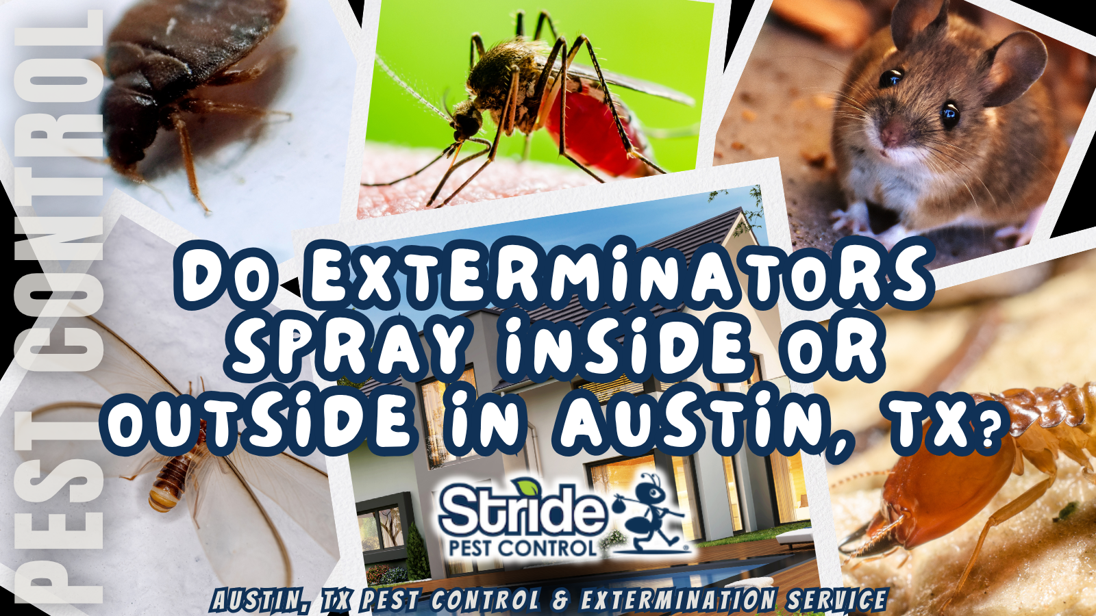 Do exterminators spray inside or outside in Austin, TX?